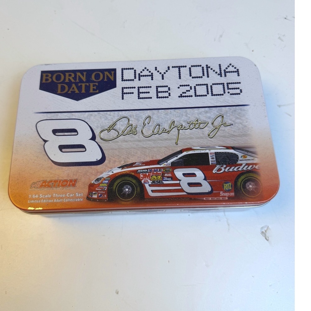 Dale Earnhardt Jr #8 Budweiser Born On Date Daytona 2005 1:64 3-Car Set Tin